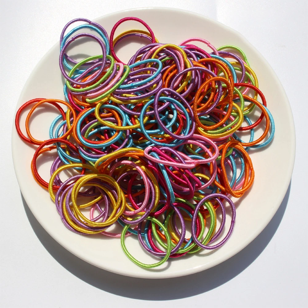 Детские для девочек 50 шт./лот Толстые Бесконечные резинки волос эластичные