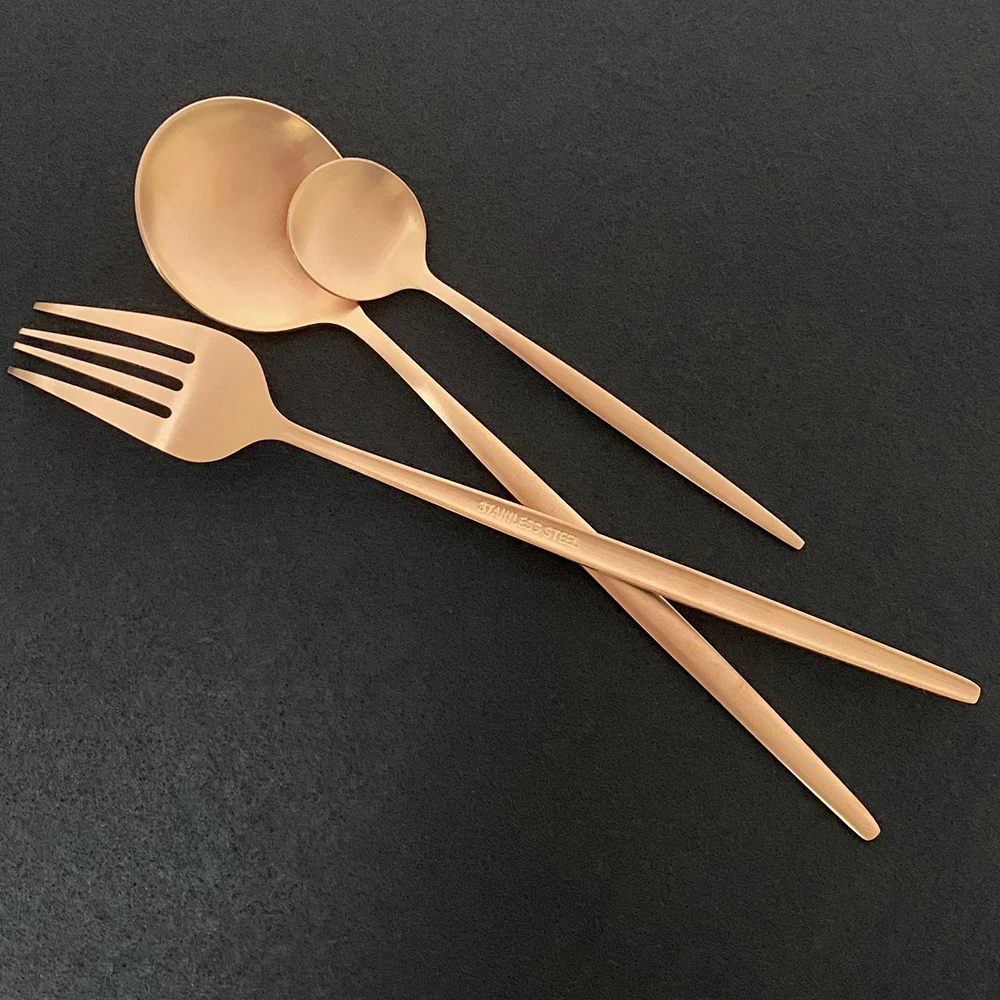 24 шт./компл. набор посуды черный столовых приборов из нержавеющей стали нож вилка