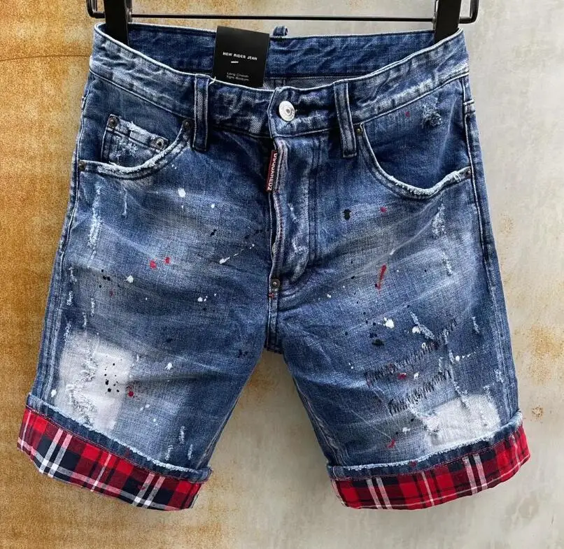 

New DSQUARED2 Summer Men's Short Jeans Fashion Casual Slim High Quality Denim Shorts Clothing 3009#