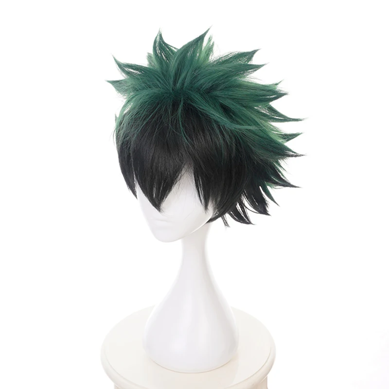 Парик My Boku no Hero моя Академия Izuku Midoriya короткие зеленые черные синтетические