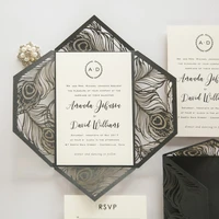 elegant black laser cut wedding invitations graceful black laser cut wedding invitations free shipping