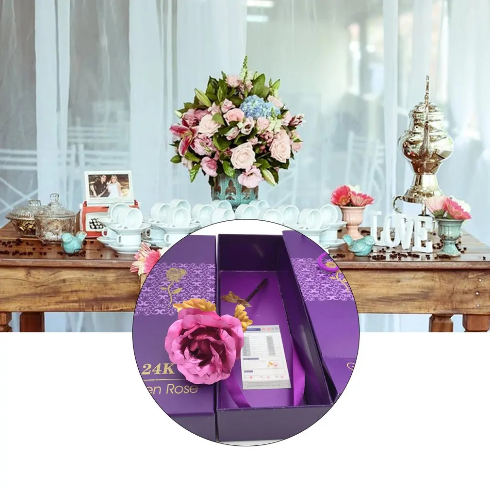 День Святого Валентина креативный подарок фольга покрытая розовым золотом роза