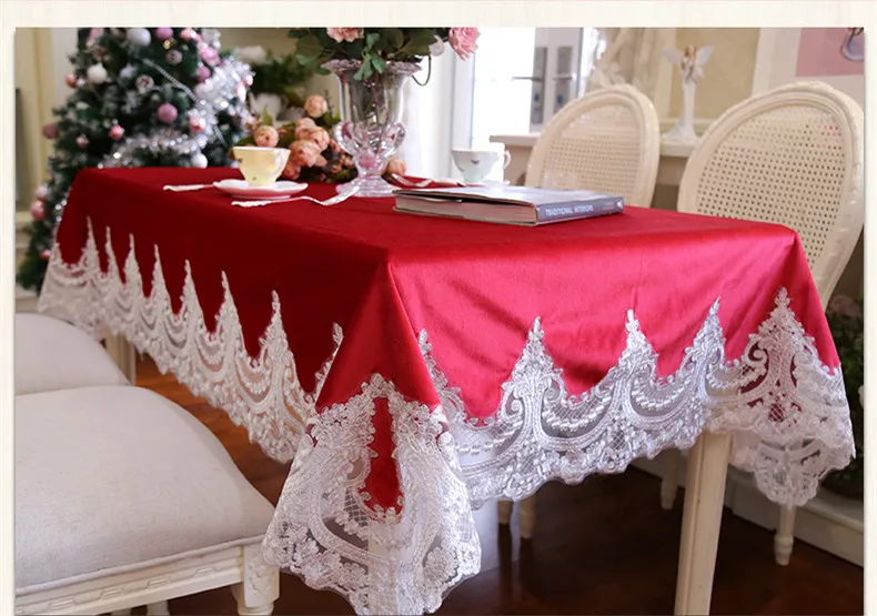 Proud Rose Роскошная красная кружевная скатерть золотого цвета, бархатная скатерть для стола, подушки для стула, круглые скатерти, свадебные принадлежности, покрывало, ткань