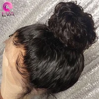 eva glueless curly lace front wig pre plucked with baby hair bleached knots brazilian remy human hair lace wigs for black women