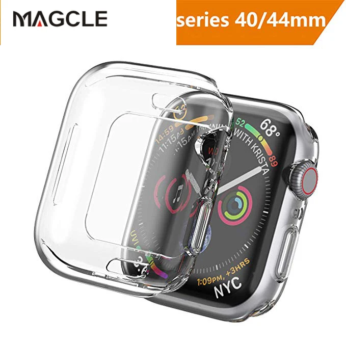 Чехол из ТПУ с полным покрытием для Iwatch 4, 44, 40 мм, мягкий чехол из ТПУ для смарт-часов на весь экран, защитный чехол для Apple Watch 1, 2, 3, 38 мм, 42 мм