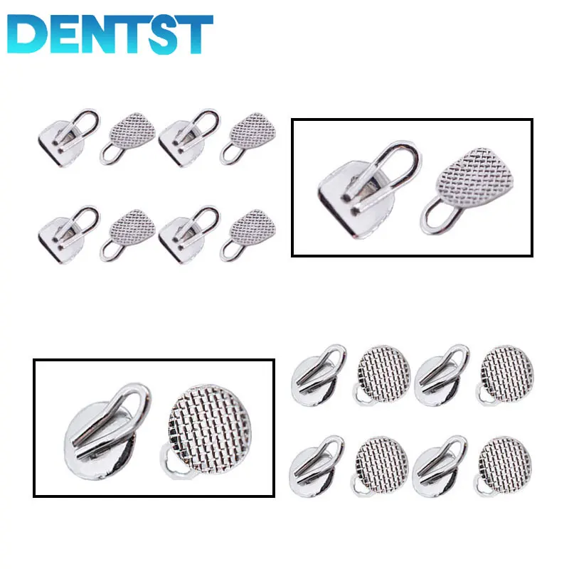 

10Pcs/Bag Dental Orthodontic Lingual Traction Hook Buttons Round Rect Metal For Brackets Ortodoncia Treament