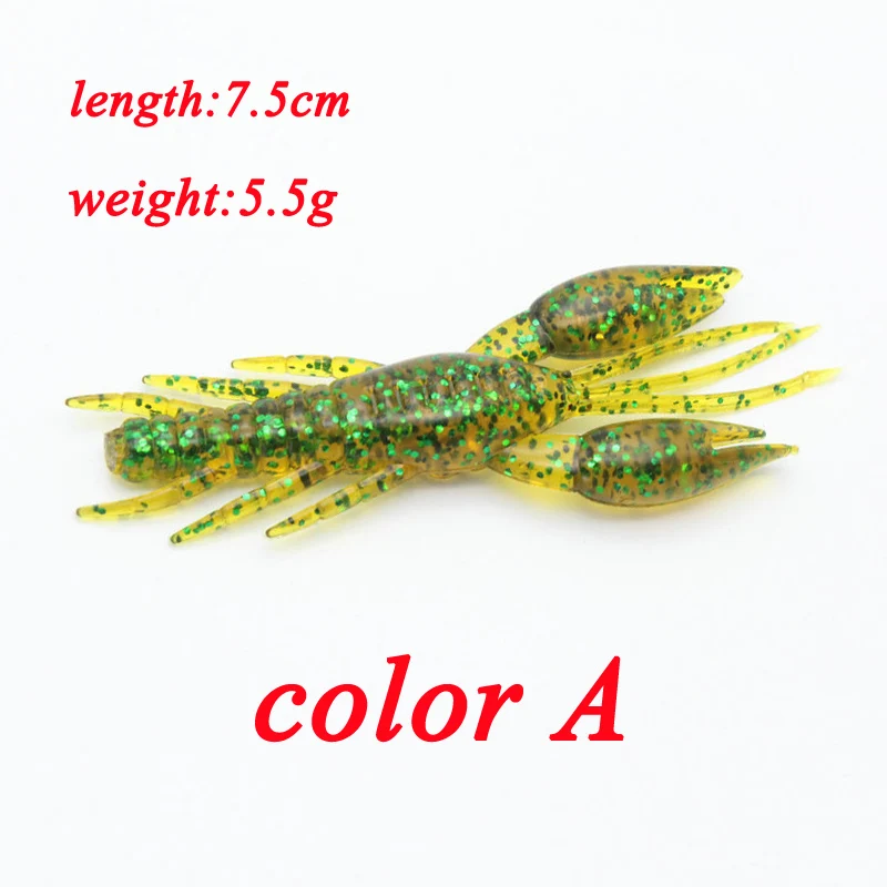POETRYYI 1pcs Fishing Soft Lure Bamboo Shrimp 7.5cm 5.5g High Quality Baits For Mandarin Fish Perch Bass Has Good Results | Спорт и