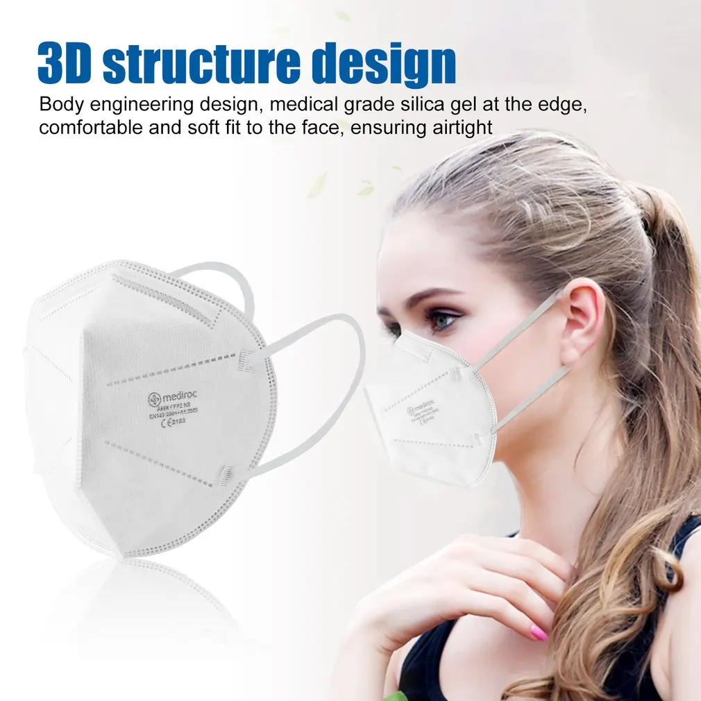 

FFP2 Protective Mask Five Layer Filtration Anti Haze Hanging Ear Type Disposable Dust-proof Safe Mask