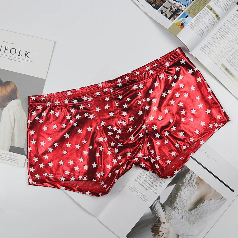 4 шт. мужское нижнее белье боксеры с рисунком звезды сексуальные модные трусы из