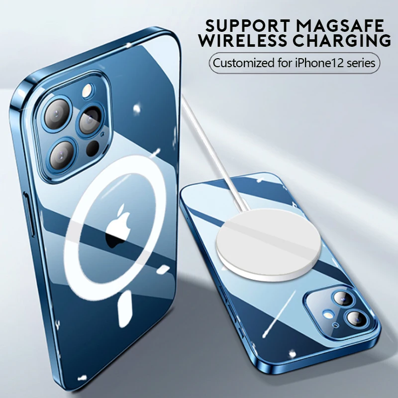 

Магнитный Оригинальный чехол для телефона iPhone 12 Pro, чехол с поддержкой беспроводного зарядного устройства, противоударный чехол для iPhone 12 Pro...