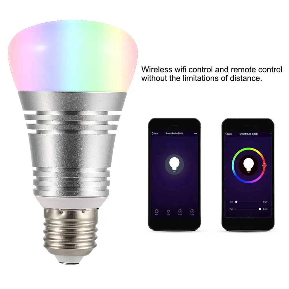 WiFi умный светодиодный светильник E27 E26 лампа 12 Вт 16 миллионов цветов RGB теплый