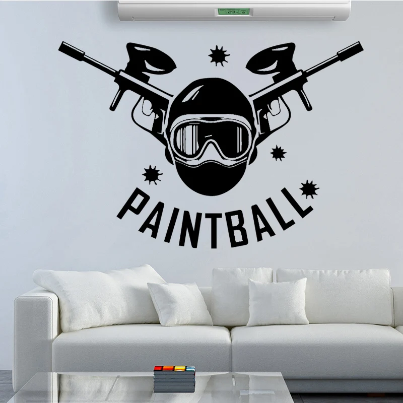 Настенный стикер для пейнтбола в американском стиле съемный самоклеящийся