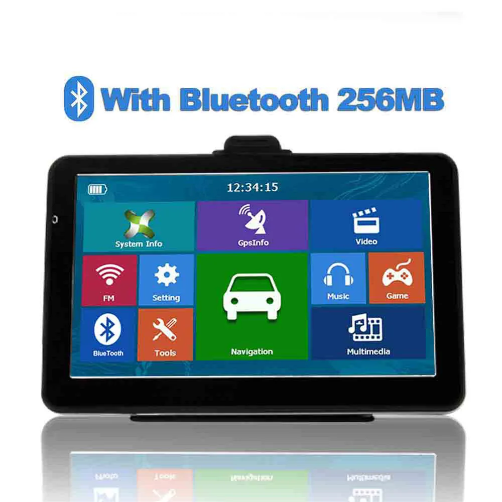 with Bluetooth 256MB 718N Oriana 7 дюймов ЗОНТ 8G 256MB емкостный сенсорный экран автомобиля gps Навигатор Bluetooth Европа карта автомобиля gps грузовик карта - Размер экрана, дюймов: with Bluetooth 256MB