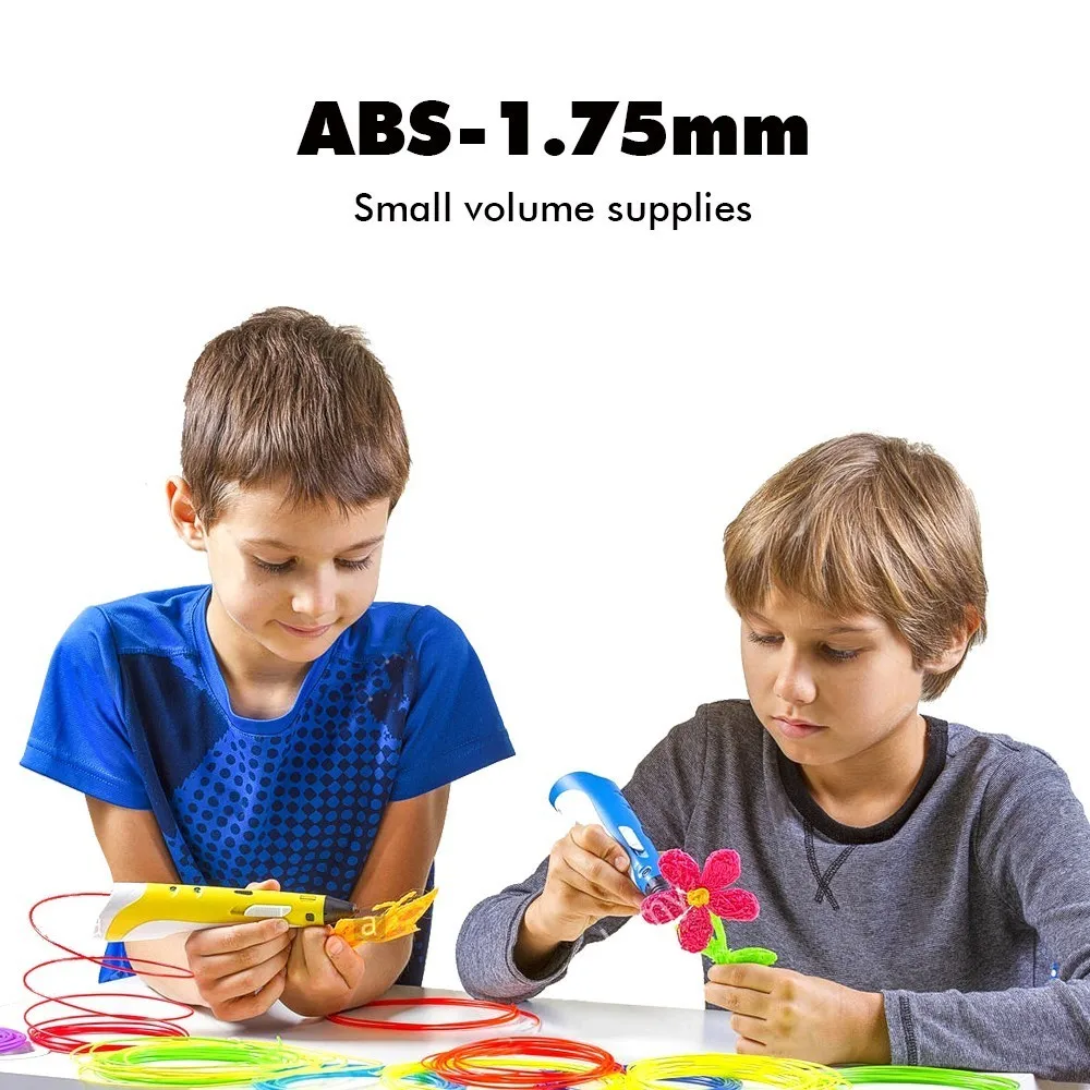 abs filament 10m 20 packs 1 75mm luminous color 3d printing pen consumable refilling filaments scribble pen refilled material free global shipping