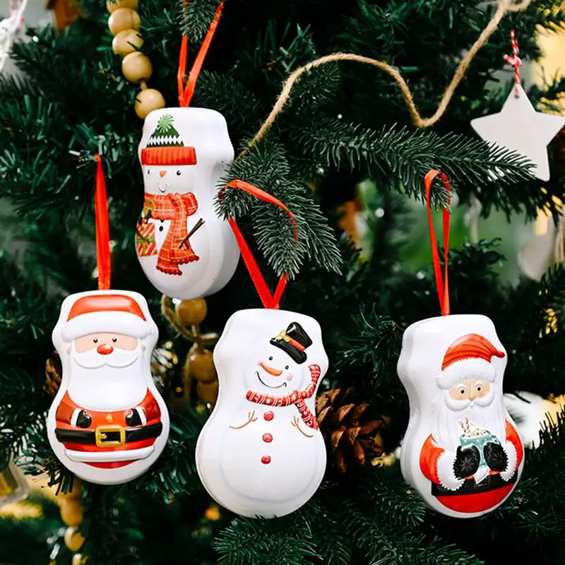 

Gourd Christmas Tinplate Box for Cookie Chocolate Cookie Candy Storage Box Xmas Tree Hanging Ornaments Home Decoration