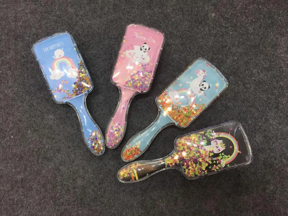 Мультяшная Милая Радужная Расческа с блестками для животных Антистатическая