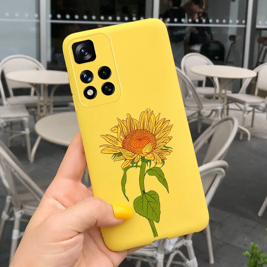 Чехол для Xiaomi Redmi Note 11 Pro мягкий чехол с рисунками из черных и розовых букв