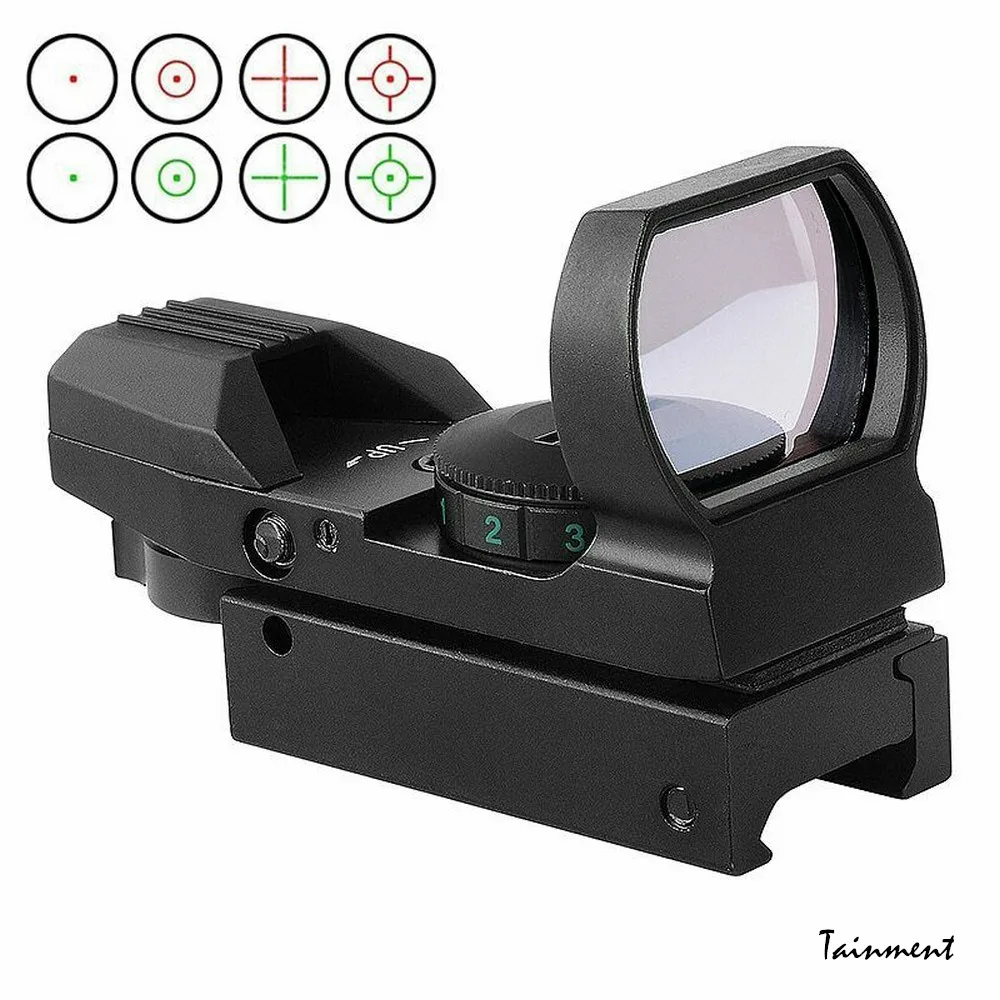 

Hunting Riflescope HD101 RD Red Dot Sight Holographic Reflex 4 Reticle Tactical Optics Scope Fits 20mm Rail for Airsoft Air Gun