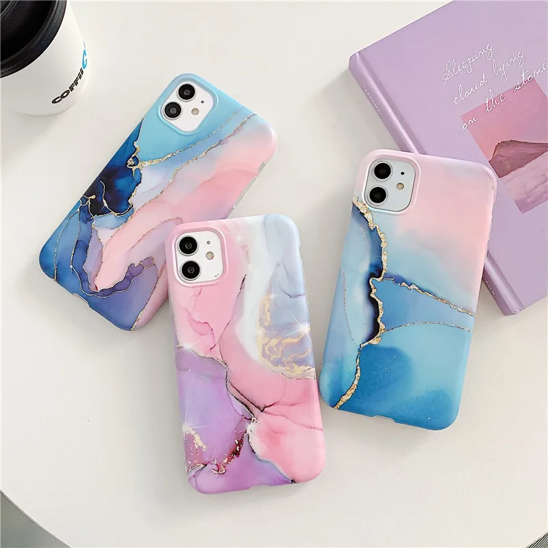 

Luxury Colorful Marble Case for Samsung Galaxy S20 Ultra S10 S9 S8 Plus Note 10 Pro 9 8 Back Case Matte Soft Cover Capa Etui