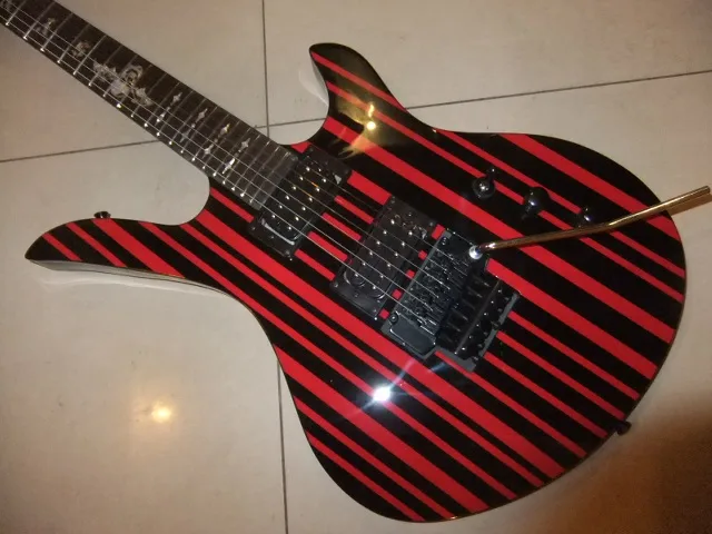 Бесплатная доставка новая модель гитары Schecter черная с красной полосой 110629 | Спорт