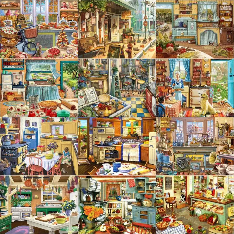 

CHENISTORY Painting By Numbers Food Scenery For Adults Children Acrylic Drawing Canvas Picture Kitchen Home Decoration Art Gift