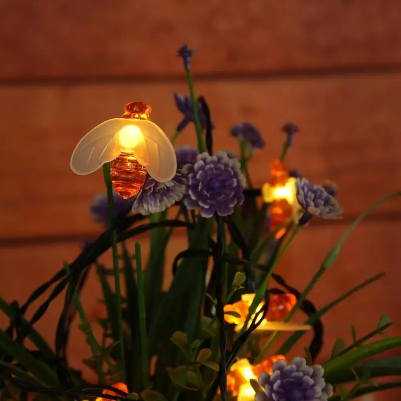 20 Вт 30 50LED пчелы Мёд Форма Солнечный свет открытый IP65 Водонепроницаемый Строка