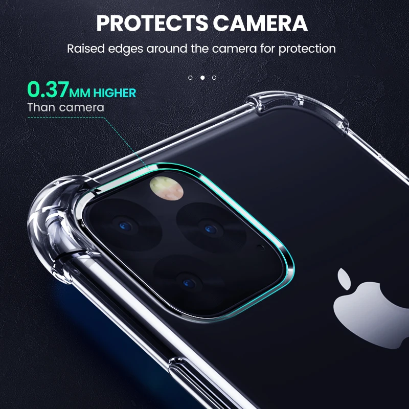 Ugreen для iPhone 11 Pro Max чехол, защитный, 4 угла, усиленный, с защитой от падения, прозрачный чехол для iPhone 11 Pro Max чехол для телефона