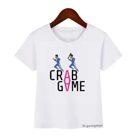 novelty design kids tshirt funny crab game cartoon print shirt fashion boys t shirt summer harajuku girls t shirt tops wholesale