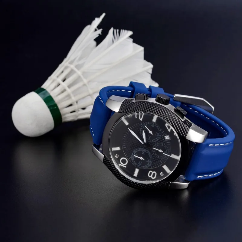 Anbeer Siliocne Watchband Men Diving Rubber Replacement Bracelet 18mm 20mm 22mm 24mm Blue Wristband