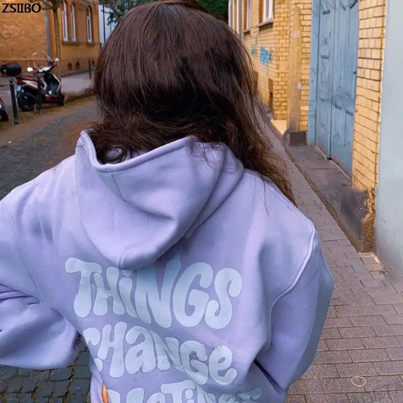 

Женские пальто, винтажная зимняя одежда Y2K, Свитшот в стиле High street Tumblr, фиолетовая хлопковая спортивная Женская куртка, Толстовка Оверсайз с ...