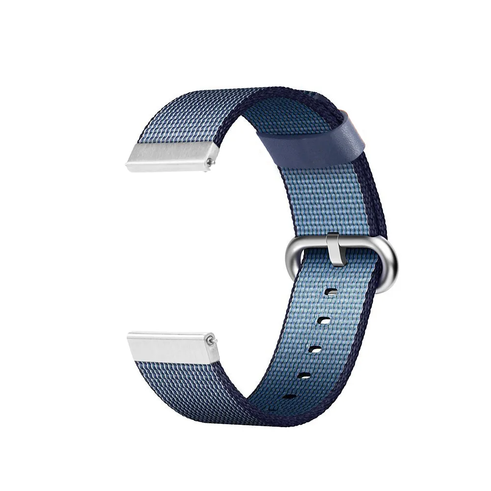 Ремешок для часов 20 мм 22 мм для samsung gear Sport S2 S3 Galaxy watch 42 мм 46 мм полосатый нейлоновый ремешок для Huami Amazfit Bip huawei gt 2 - Цвет ремешка: midnight blue
