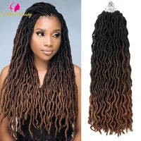 18inch soft goddess faux locs crochet hair synthetic curly dreads ombre braiding hair extensions natural wave dreadlocs