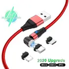 Магнитный кабель USB Type-C, Micro USB, для IPhone, Xiaomi, Samsung, Huawei, вращающийся на 540 градусов