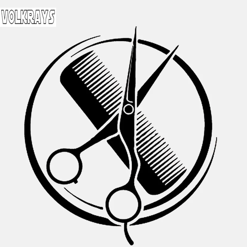 Volkrays креативные автомобильные стикеры расческа ножницы для парикмахерской