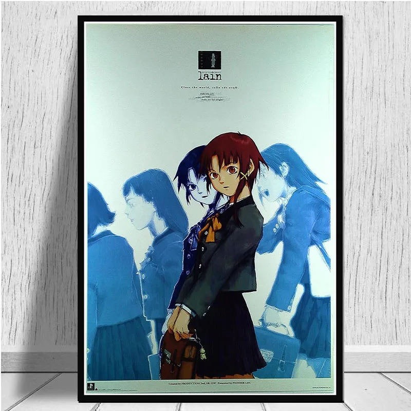 Винтажный аниме плакат серийные эксперименты Лейн двойное художественное