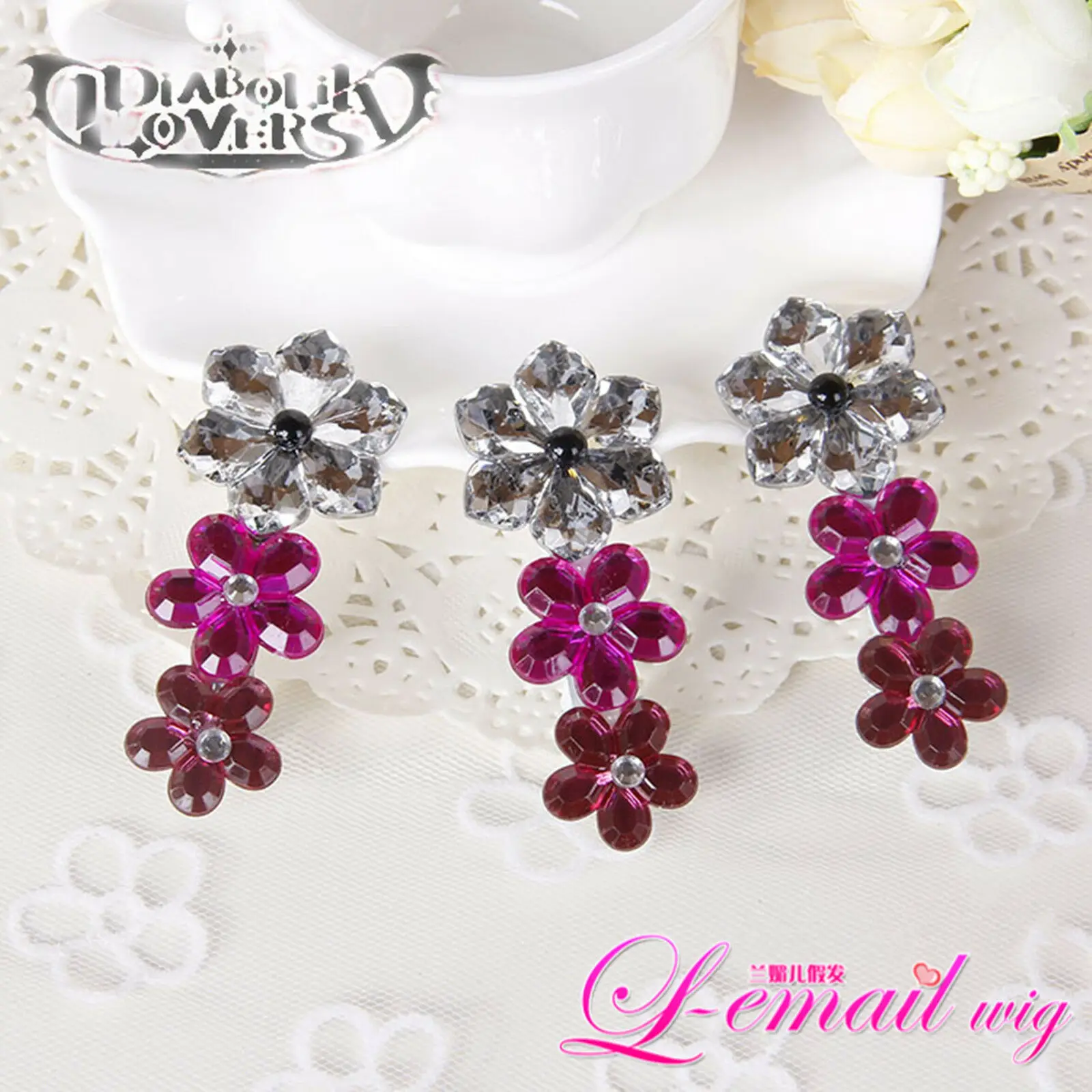 Аниме Diabolik Lovers Komori Yui Заколки для волос заколка Косплей Головные уборы аксессуары