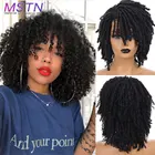 MSTN короткие волосы для дредов, черныекрасные синтетические мягкие искусственные локоны, искусственные волосы, искусственные волосы, афро парики для мужчин и женщин