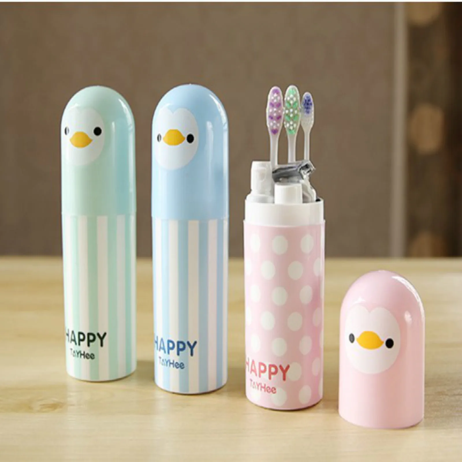 Милый мультяшный портативный держатель для зубных щеток путешествий кемпинга