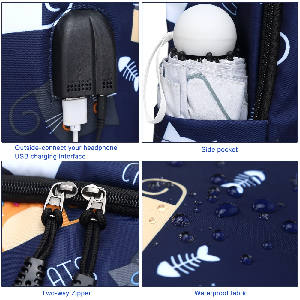 

USB Charging Reflective School Bags for Teenage Girls Waterproof High School Backpack Women Student Book Bag Travel Backpacks