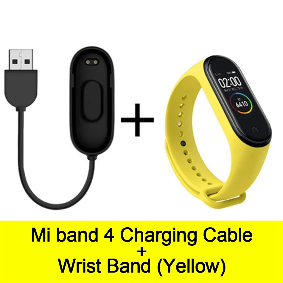 Cable-Yellow Usb-кабель для зарядки mi Band 4, шнур для зарядного устройства, Сменный Адаптер для Xiao mi Band 4, NFC, линия для зарядки+ браслеты - Цвет: Cable-Yellow