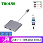 TQQLSS USB C HDMI Type c Hdmi mac 3,1 конвертер адаптер Type c на HDMIUSB 3,0Type-C Алюминий для Apple Macbook адаптер USBC концентратор