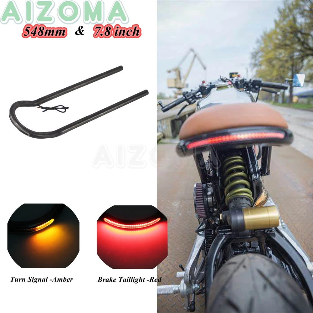 Cafe Racer Brat трекер рамы сиденья кольцевая петля со светодиодными стоп сигналами