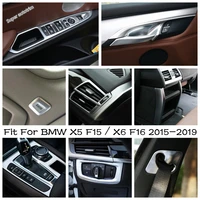 armrest box ac reading head lamp safety belt buckle microphone cover trim abs fit for bmw x5 f15 x6 f16 2015 2019
