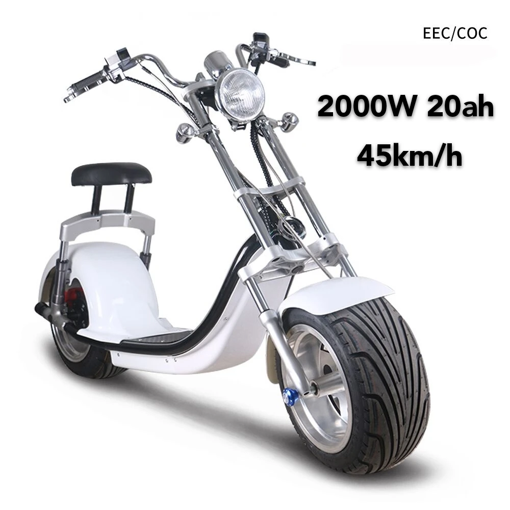 Европейский Сток sc14 COC EEC город Коко съемный аккумулятор скутер 800 Вт Citycoco электрический скутер велосипед - Цвет: white 2000W 20AH