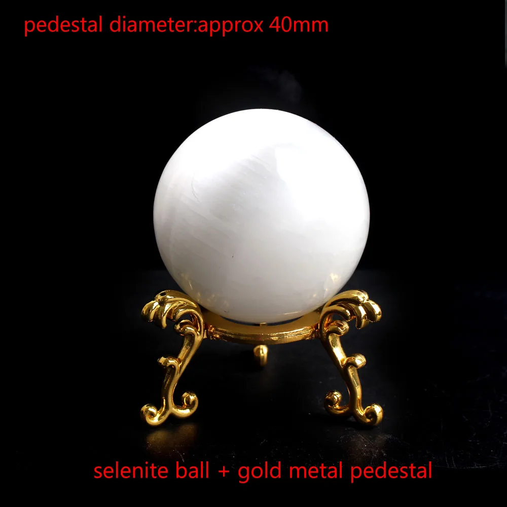 

1PC White Selenite Egg Sphere Pedestal Gypsum Stone Balls Crystal Quartz Yoga Eggs Massage Healing Collection Meditation Decor