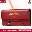 Женский кошелек из натуральной кожи, модный длинный держатель для карт с технологией радиочастотной идентификации, Классический Дамский кошелек, роскошный удобный чехол для паспорта для девушек