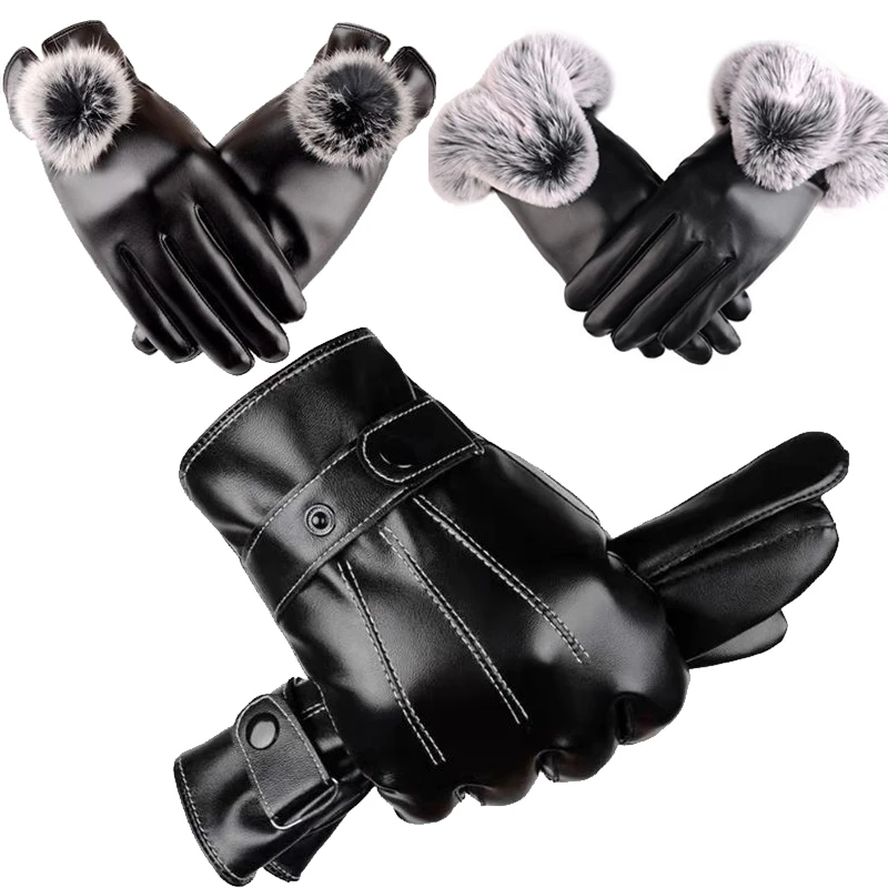 

Unisex Touch Screen Long Leather Gloves Keep Warm In Winter, Riding, Skiing, Outdoor Driving, Motorcycle Gloves, Sports Full Fin