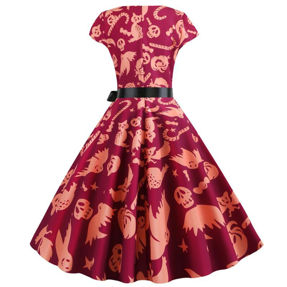 Для женщин 1950s Ретро Винтаж Коктейльные Вечерние с коротким рукавом свободное
