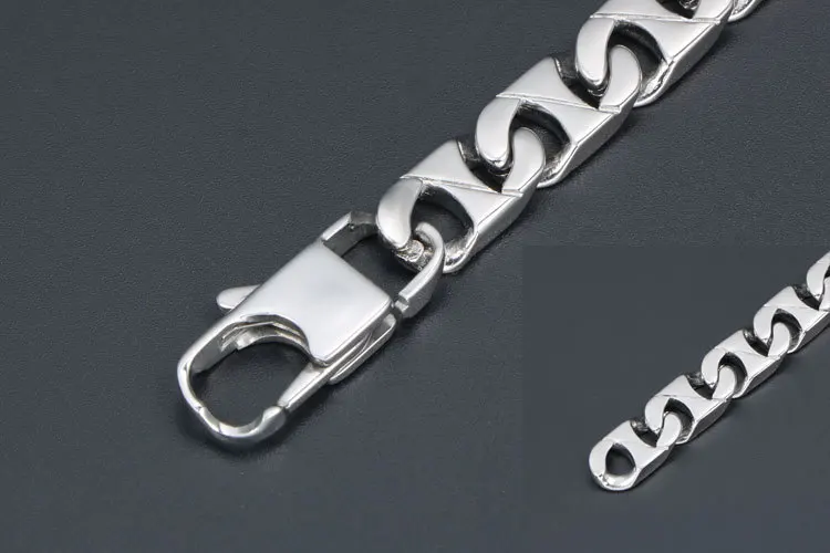 Снаряженная звеньевая цепочка браслет Мужская сталь тяжелые металлические