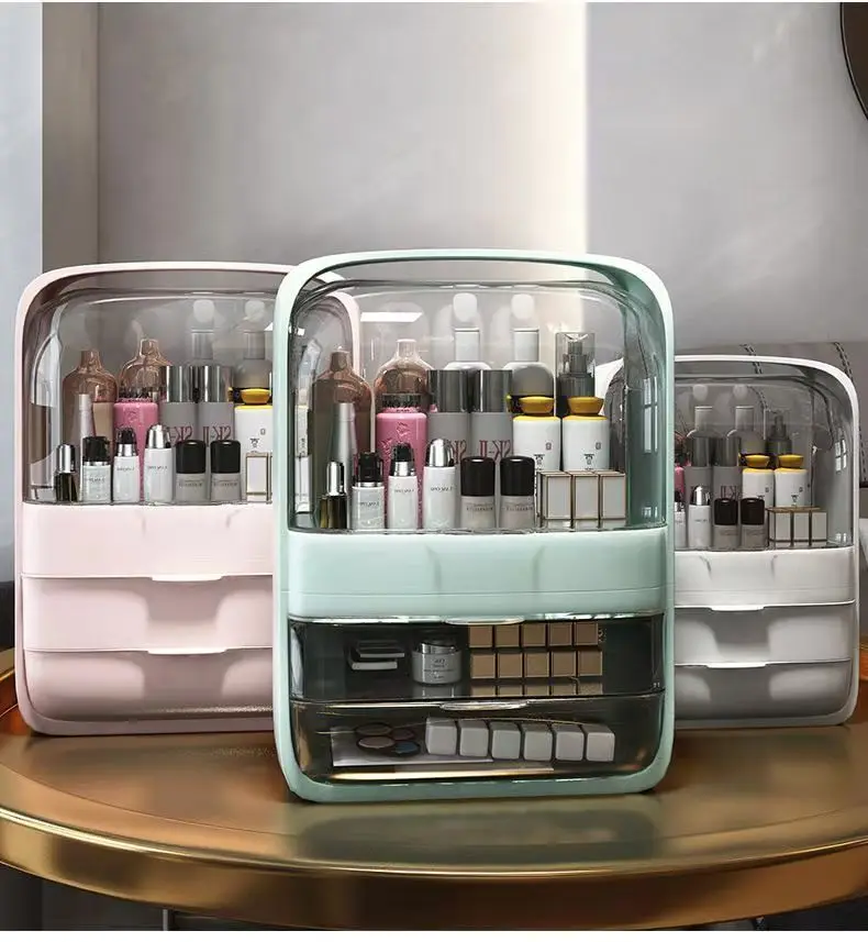 

Fashion New Makeup Organizer Large Capacity Waterproof and Dustproof Bathroom Cosmetic Storage box Desktop Beauty Storage Drawer